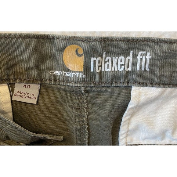Carhartt Cargo Shorts Mens Sz 40 Relaxed Fit Rugged Cotton Sage‎ Green Button - Picture 4 of 12